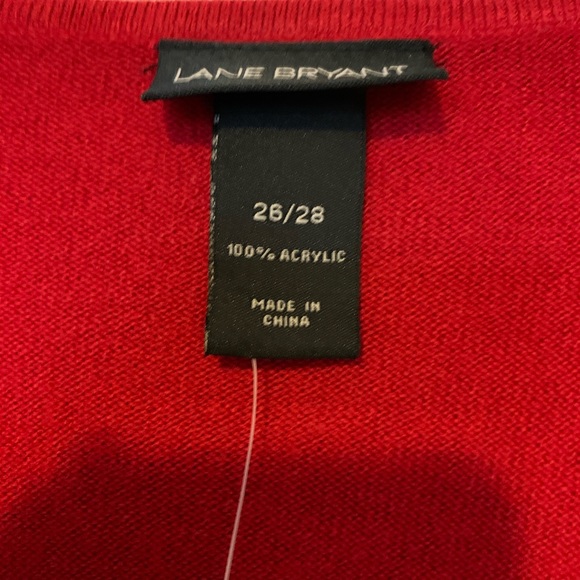 NWT, Lane Bryant, Red V-neck Sweater, Sz 26-28 - Picture 6 of 7